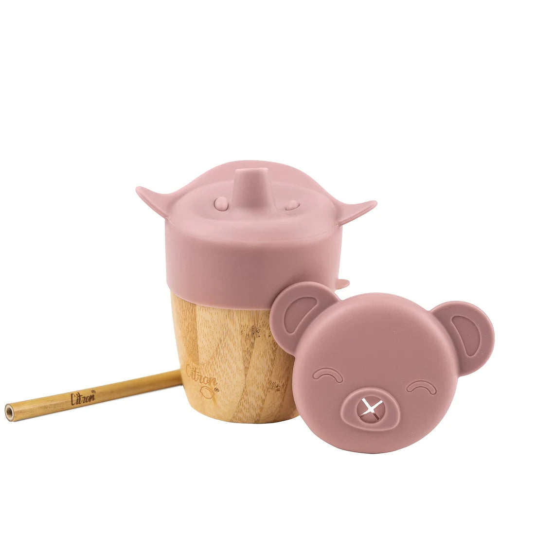 Bamboo Cup with lid and straw - Blush Pink - MintMouse (Unicorner Concept Store)