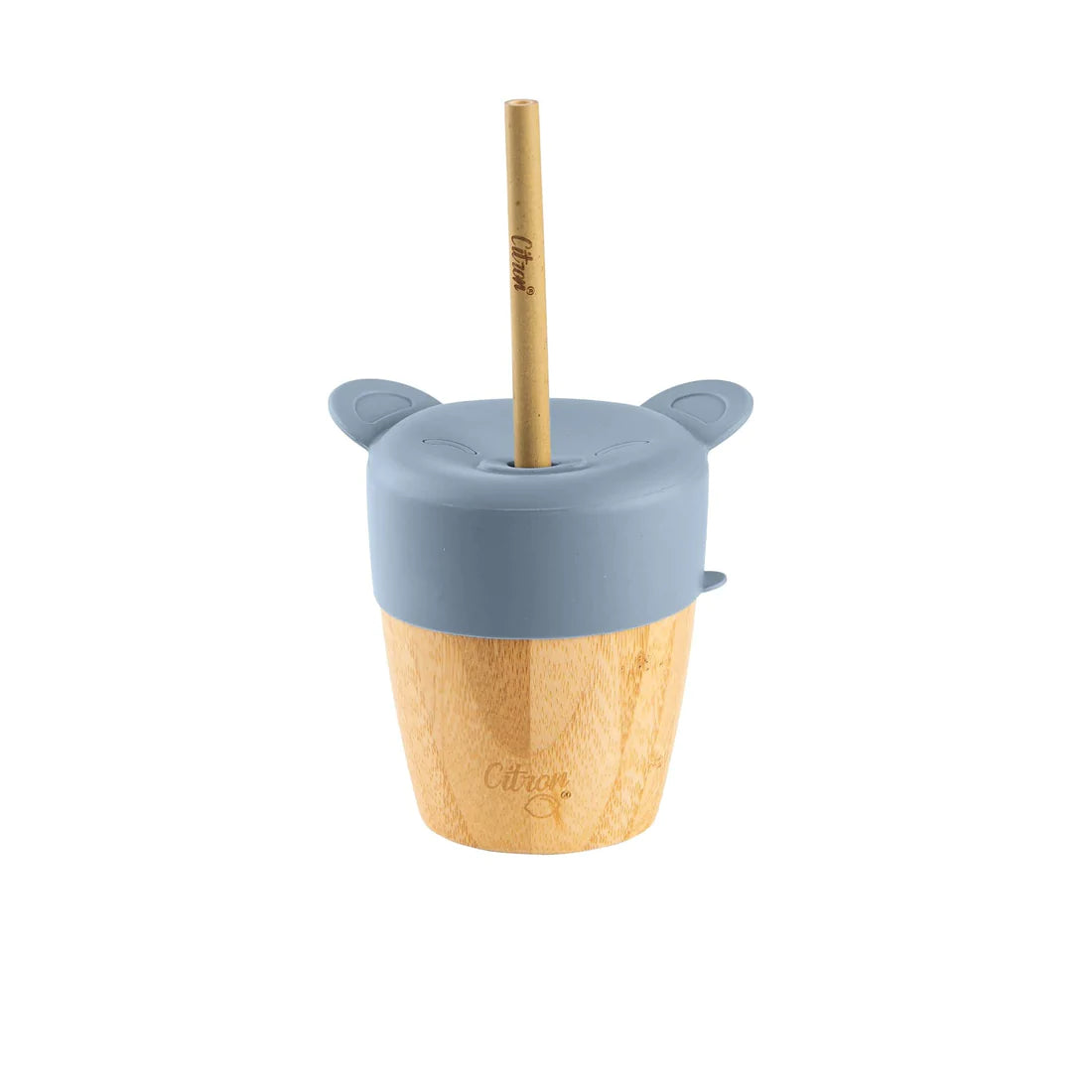 Bamboo Cup with lid and straw - Dusty Blue - MintMouse (Unicorner Concept Store)