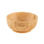 Bamboo Bowl with suction and spoon - Blush Pink