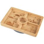 Small Bamboo Plate with suction and spoon - Square