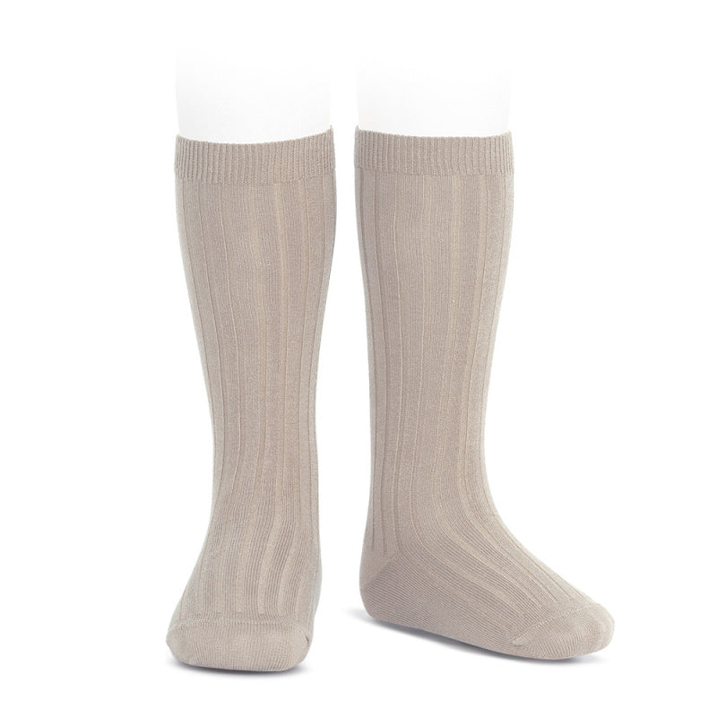 Basic rib knee high socks STONE - MintMouse (Unicorner Concept Store)