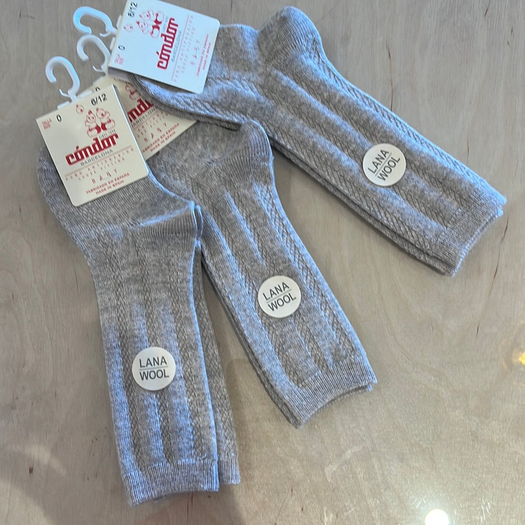 Wool knee socks with vertical pattern NOUGAT - MintMouse (Unicorner Concept Store)