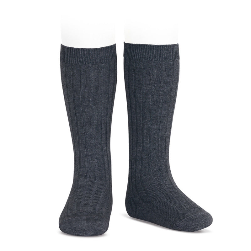 Basic rib knee high socks ANTHRACITE - MintMouse (Unicorner Concept Store)