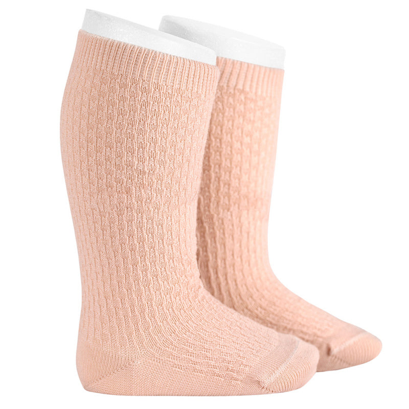 Merino wool-blend patterned knee socks NUDE - MintMouse (Unicorner Concept Store)