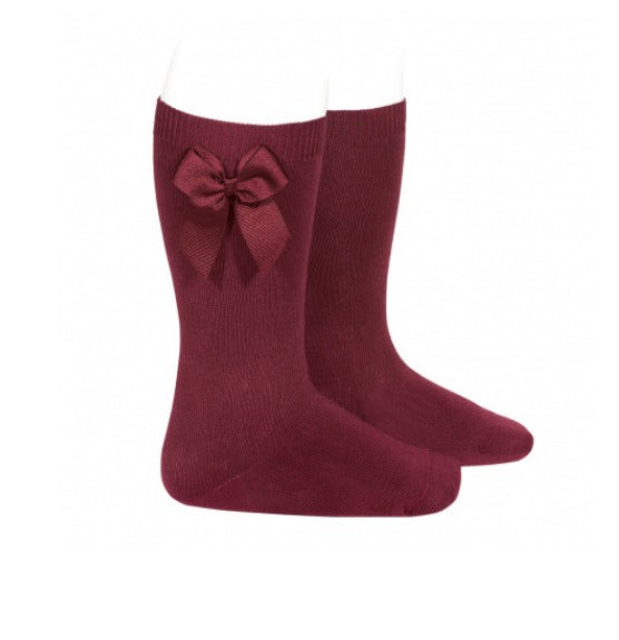 Knee high socks with grossgrain side bow GARNET - MintMouse (Unicorner Concept Store)