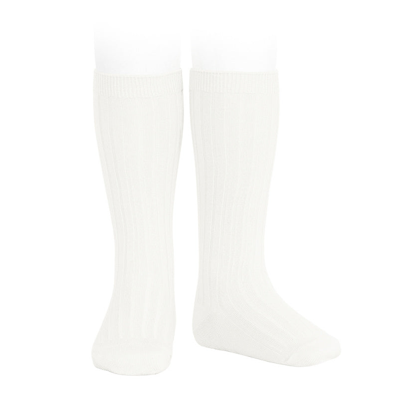 Basic rib knee high socks CREAM - MintMouse (Unicorner Concept Store)