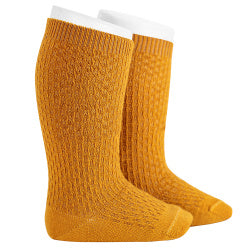 Merino wool-blend patterned knee socks CURRY - MintMouse (Unicorner Concept Store)