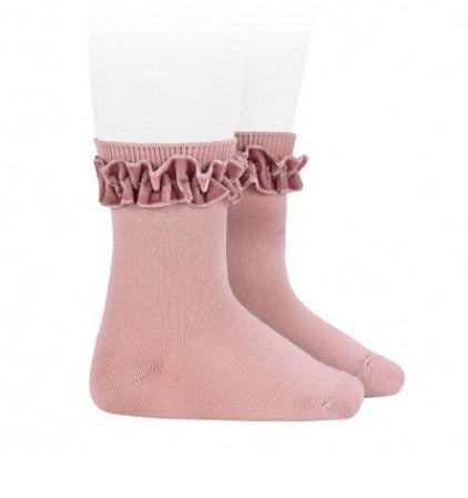 Short socks with velvet ruffle cuff PALE PINK - MintMouse (Unicorner Concept Store)