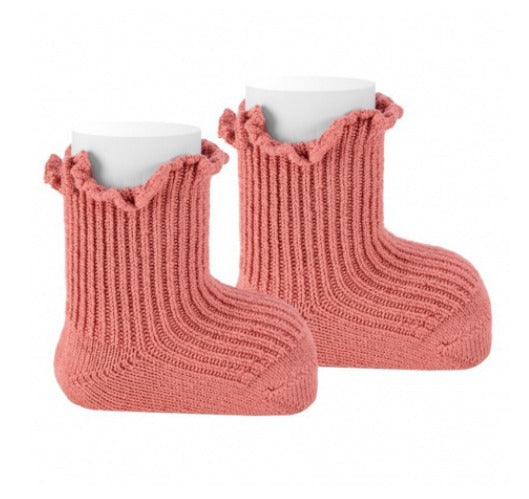 WARM COTTON RIBBED SOCKS WITH CURLING TERRACOTA - MintMouse (Unicorner Concept Store)