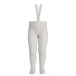 Tights with elastic suspenders Merino wool blend ribbed - Aluminium - MintMouse (Unicorner Concept Store)