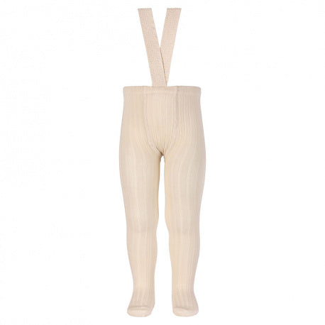 Rib Tights with elastic suspenders - Linen - MintMouse (Unicorner Concept Store)