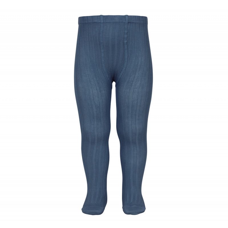 Tights ribbed basic - cobalt