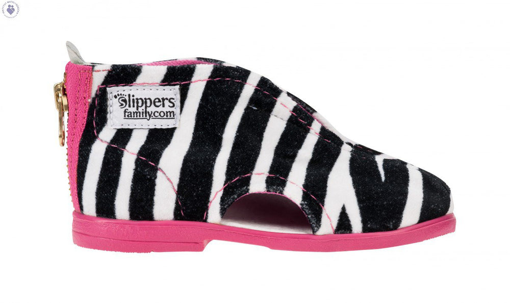 Zebra Slippers Pink