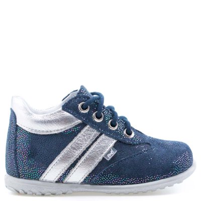 (2045-19) Emel Blue Lace Up First Shoes