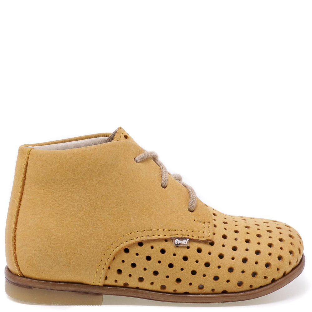 (1426-1) Emel perforated classic first shoes yellow