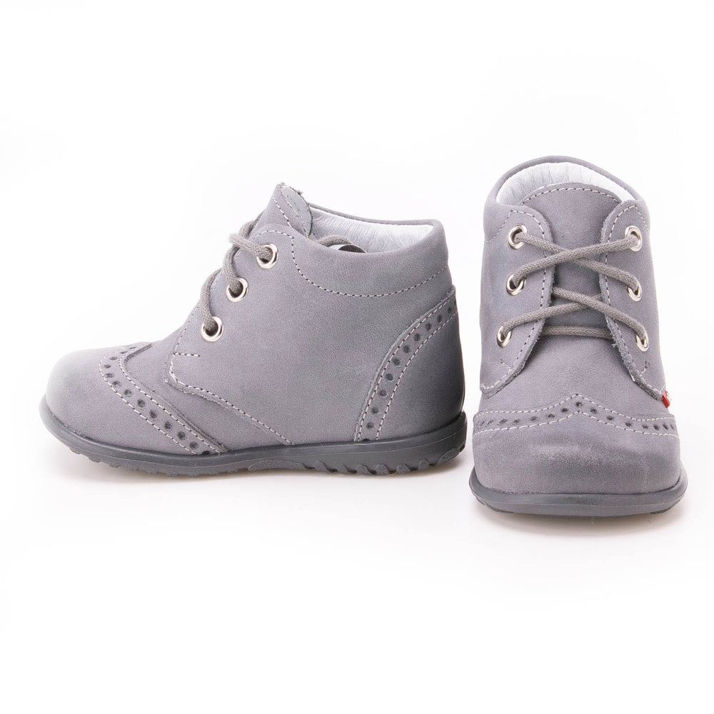 (1437-14) Emel first shoes - grey brogue lace-ups - MintMouse (Unicorner Concept Store)
