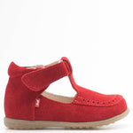 (1490B-1) Red Velour Half-Open Shoes