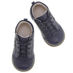 (2069E-7) Emel Lace Up First Shoes navy heart
