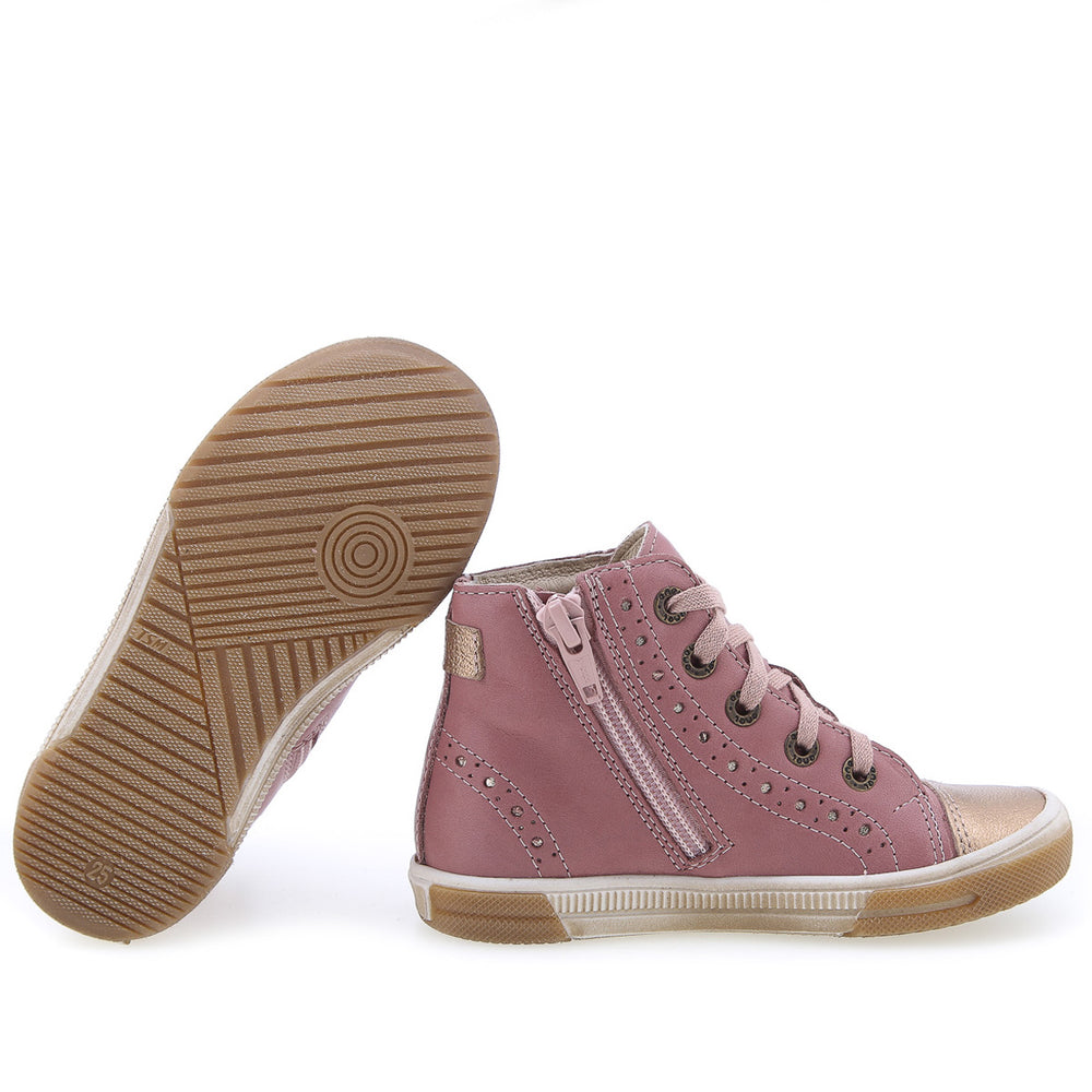 (2148E-7) pink trainers with zipper