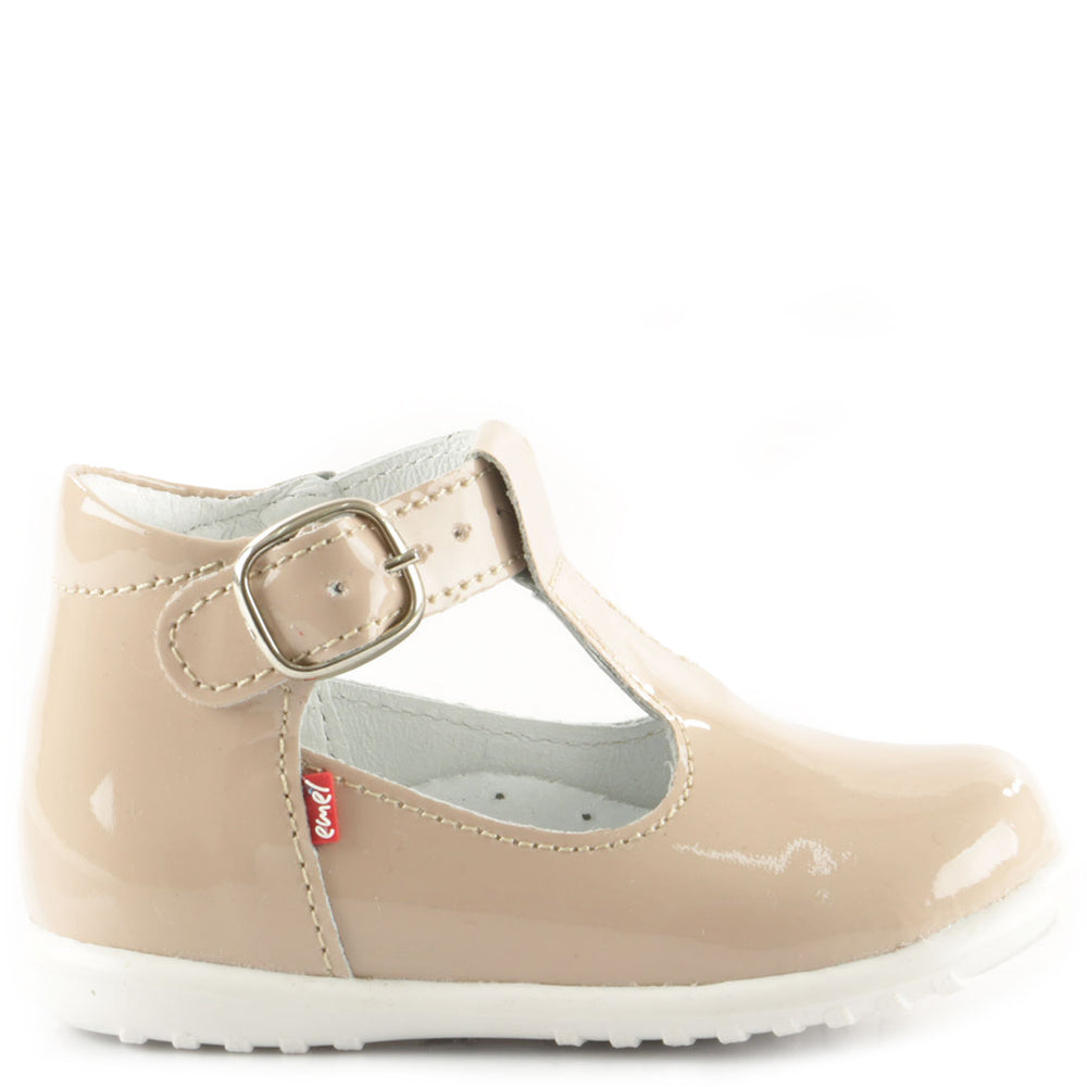 (2346-2) Emel patent beige Half-Open Shoes