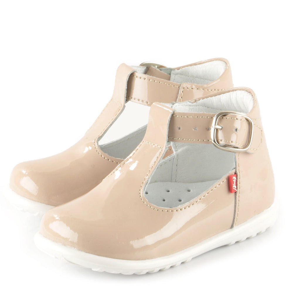 (2346-2) Emel patent beige Half-Open Shoes