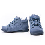 (2369B-10) Emel Lace Up First Shoes Blue polka dots - MintMouse (Unicorner Concept Store)