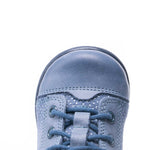 (2369B-10) Emel Lace Up First Shoes Blue polka dots - MintMouse (Unicorner Concept Store)