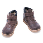 (EV2447-7/ EV2448-7) Emel velcro winter shoes - dark brown