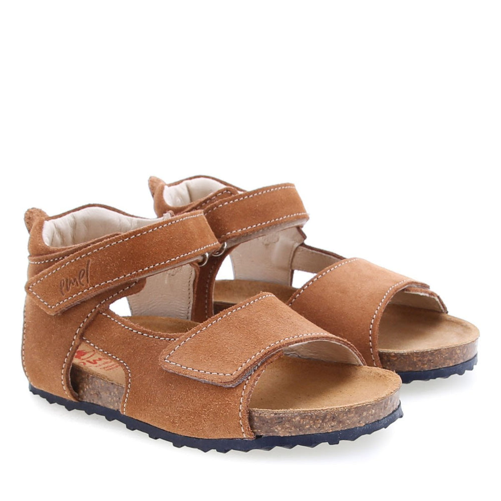 (E2508H-5) Emel  brown velcro sandals