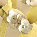 (2577-4) Emel velcro sandals  yellow flowers