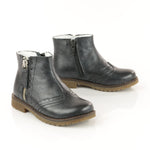 (2614-7) Emel ankle boots brogue grey metallic