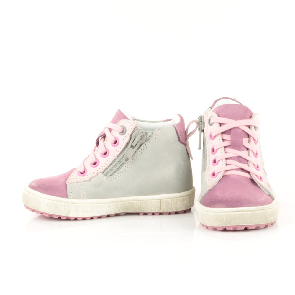 (2636-1) Purple / Grey Lace Up Sneakers with zipper - MintMouse (Unicorner Concept Store)