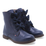 (2622D-1) Emel Blue bow lace-up boots