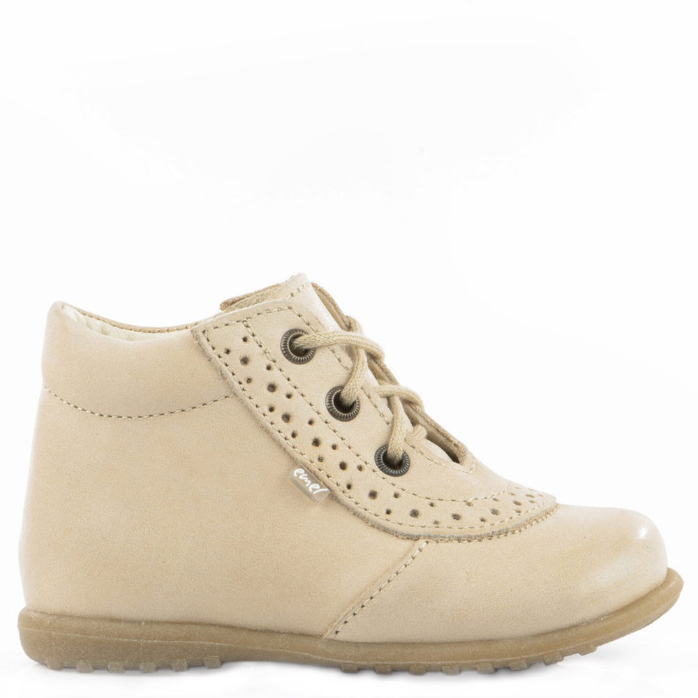 (716-8) Emel Lace Up First Shoes beige - MintMouse (Unicorner Concept Store)