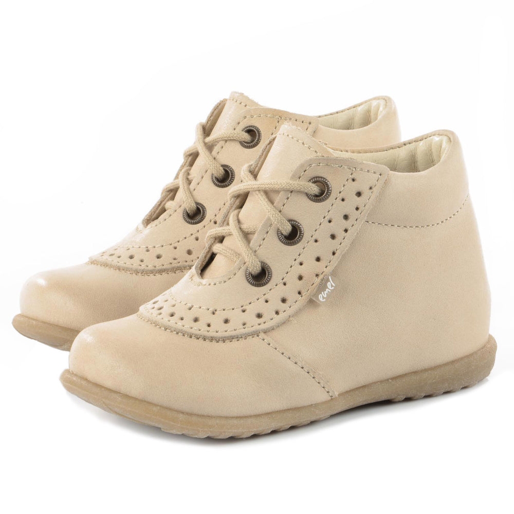 (716-8) Emel Lace Up First Shoes beige - MintMouse (Unicorner Concept Store)