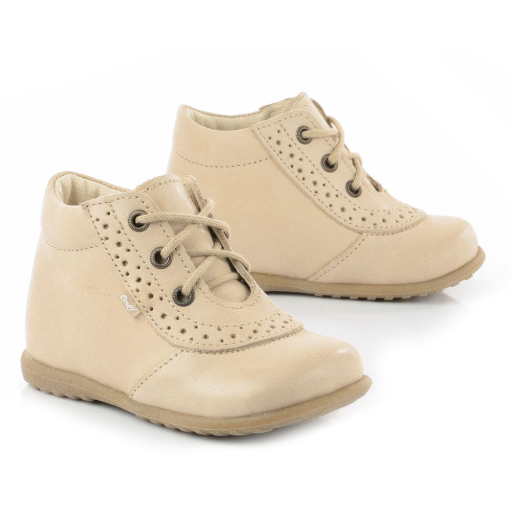 (716-8) Emel Lace Up First Shoes beige - MintMouse (Unicorner Concept Store)