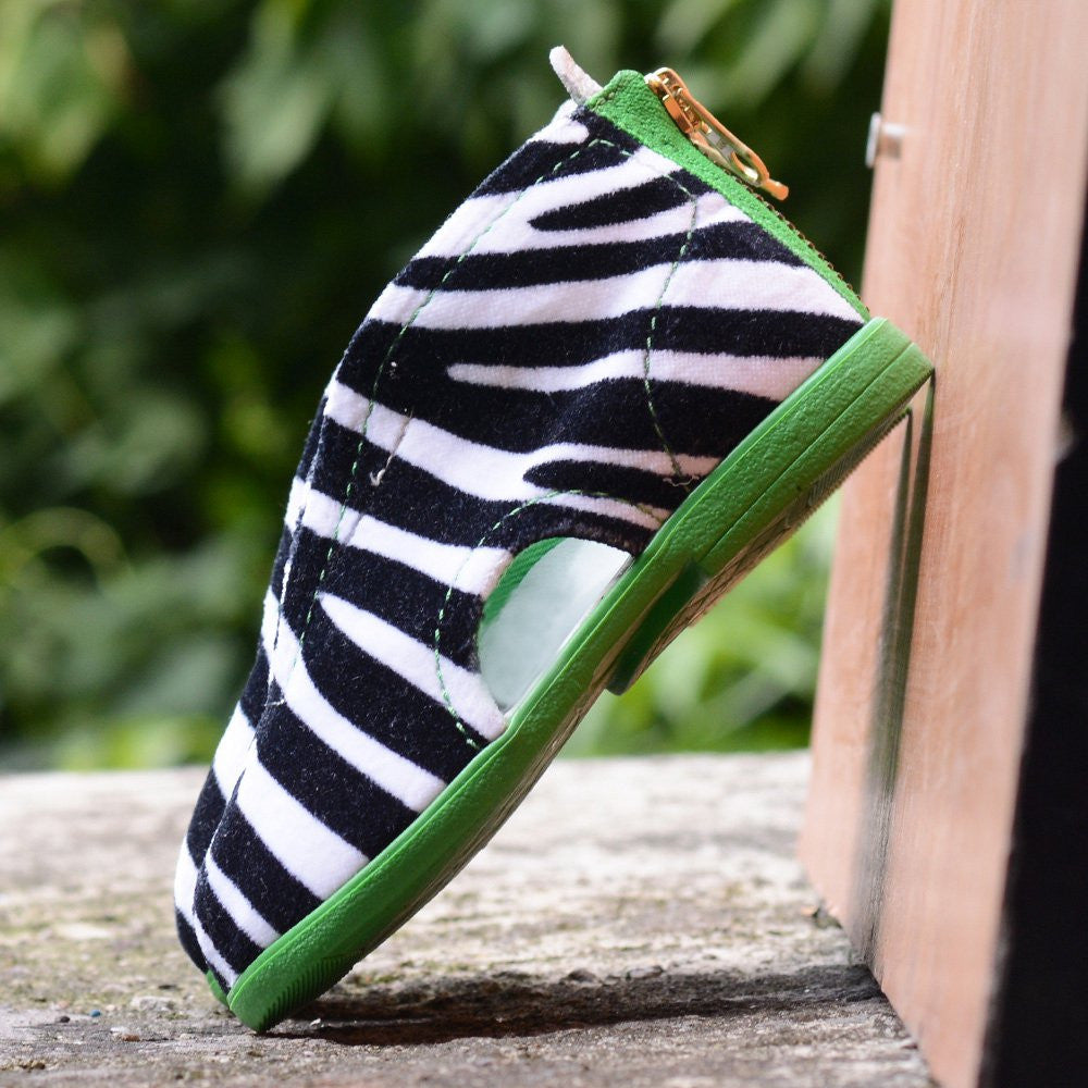 Zebra Slippers Green - MintMouse (Unicorner Concept Store)