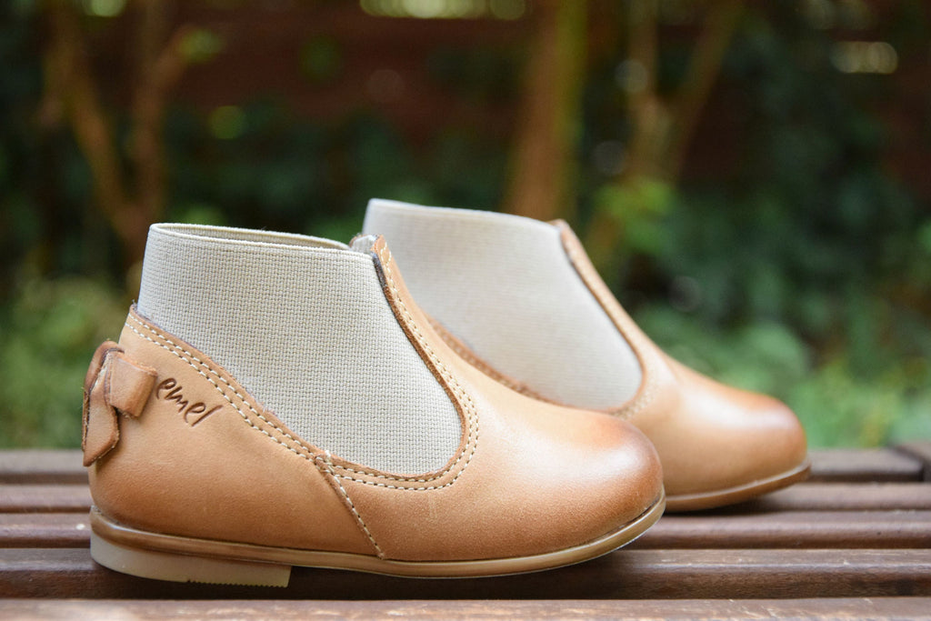 (2593-3) Emel brown boot with bow - MintMouse (Unicorner Concept Store)