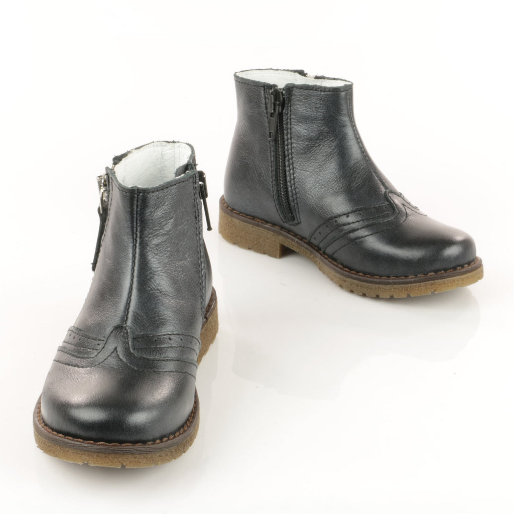 (2614-7) Emel ankle boots brogue grey metallic - MintMouse (Unicorner Concept Store)