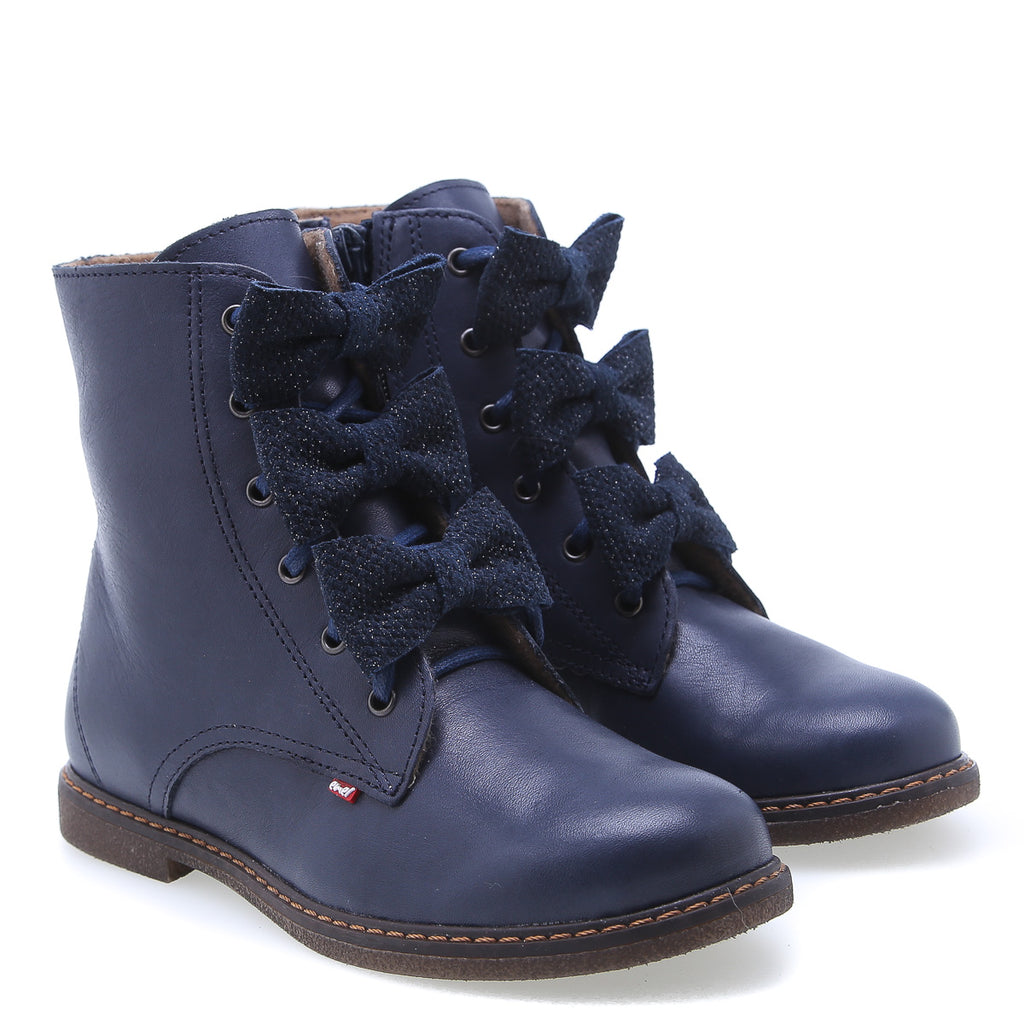 (2622D-1) Emel Blue bow lace-up boots - MintMouse (Unicorner Concept Store)