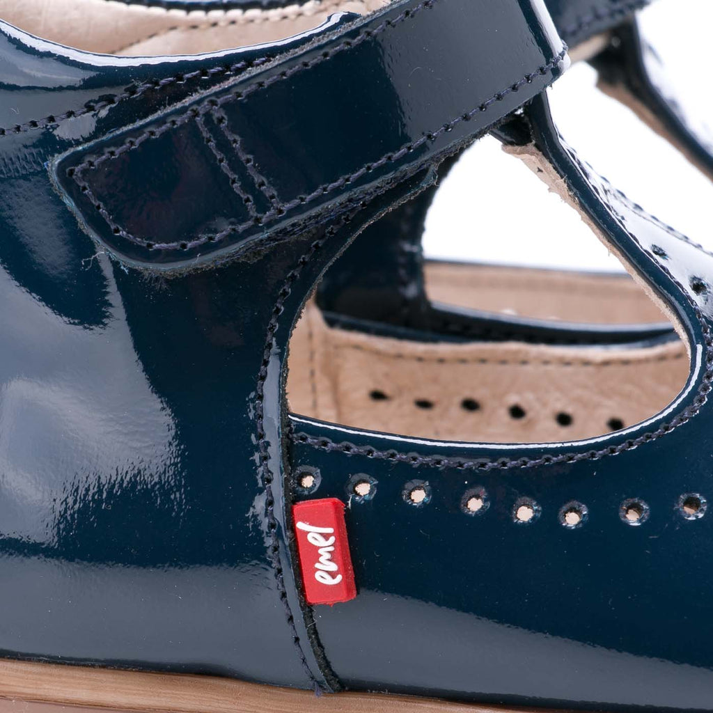 (2385B-5) Navy patent Half-Open Shoes - MintMouse (Unicorner Concept Store)