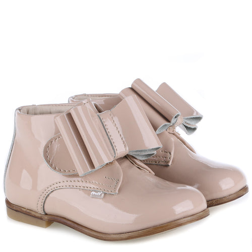(1899-6) Emel Bow velcro First shoe - Patent beige - MintMouse (Unicorner Concept Store)