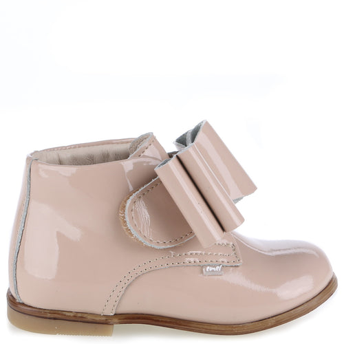 (1899-6) Emel Bow velcro First shoe - Patent beige - MintMouse (Unicorner Concept Store)