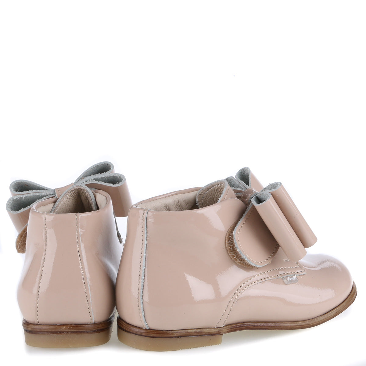 (1899-6) Emel Bow velcro First shoe - Patent beige - MintMouse (Unicorner Concept Store)