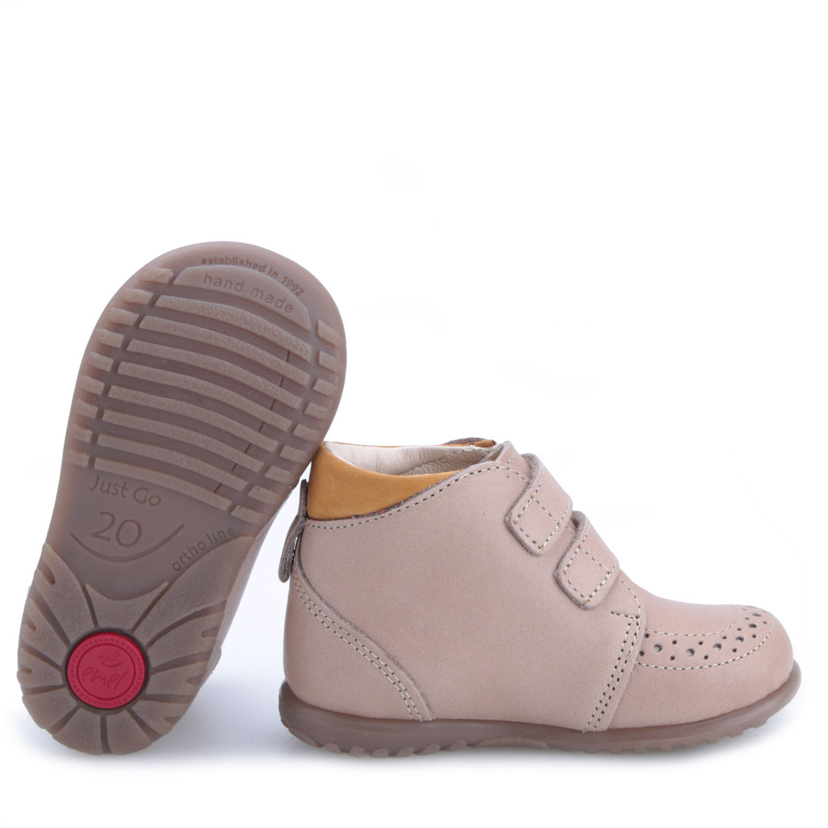 (2439B-11) Emel first shoes Beige velcro - MintMouse (Unicorner Concept Store)
