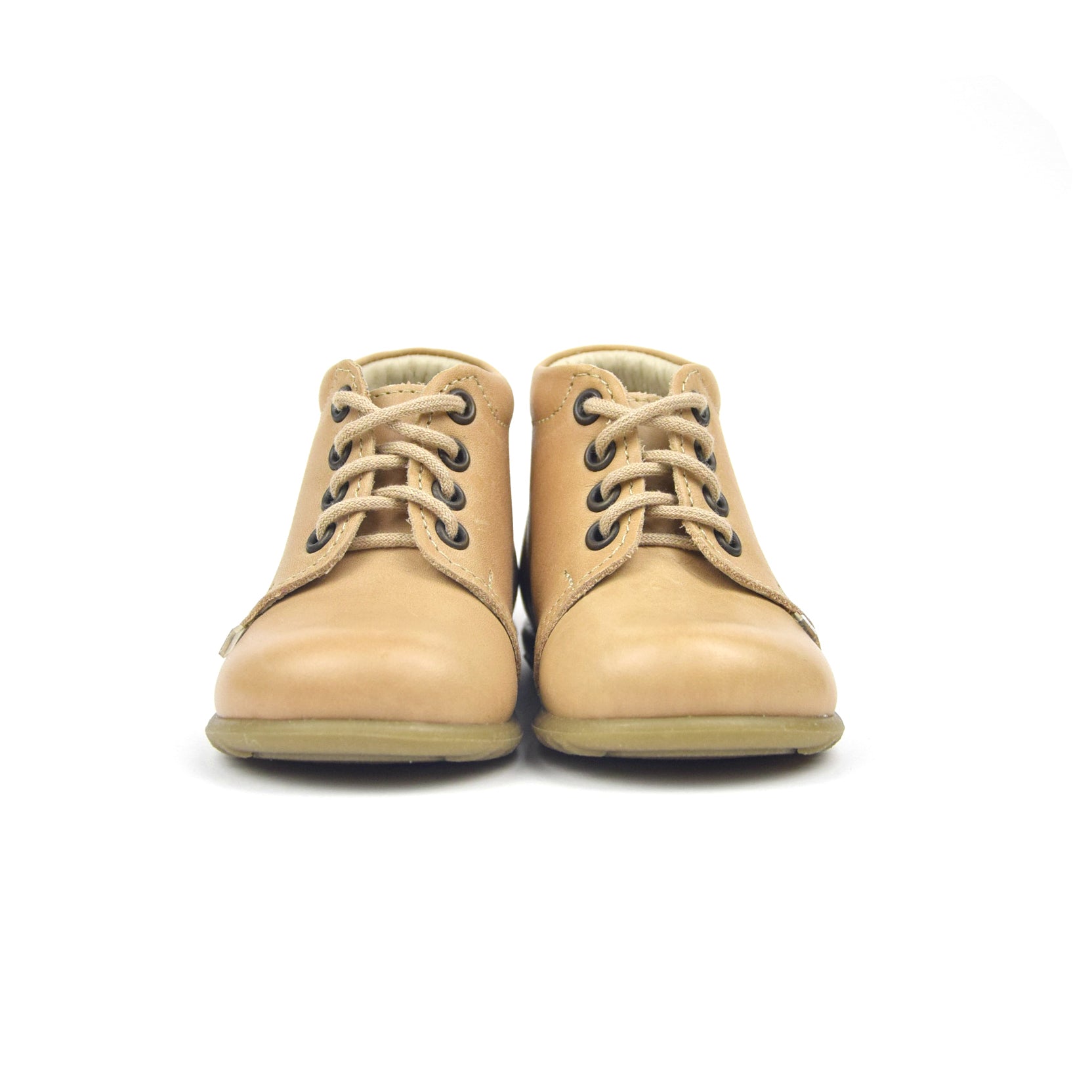 (562D-7) Emel Lace Up First Shoes beige with bow - MintMouse (Unicorner Concept Store)
