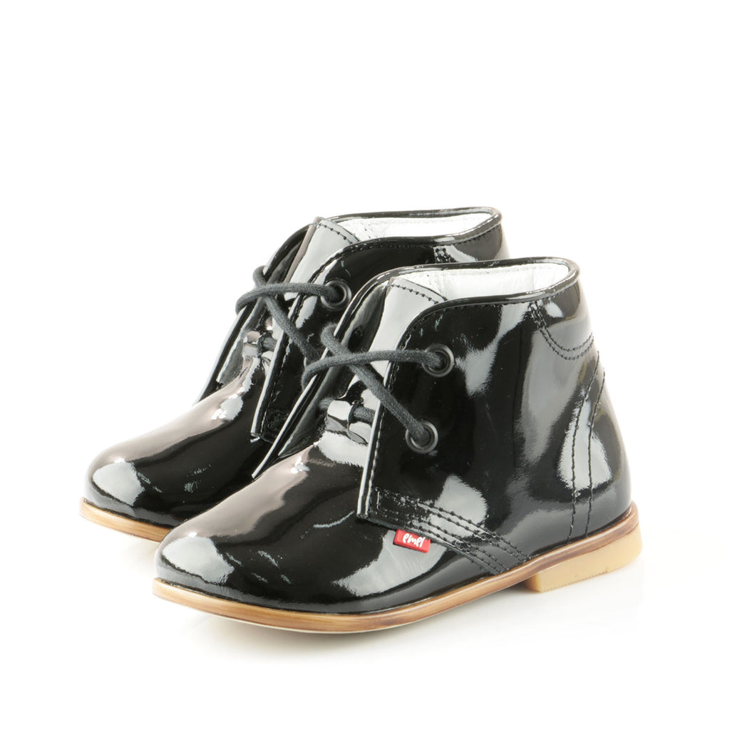 (2393) Emel Black Laque Lace Up Shoes - MintMouse (Unicorner Concept Store)