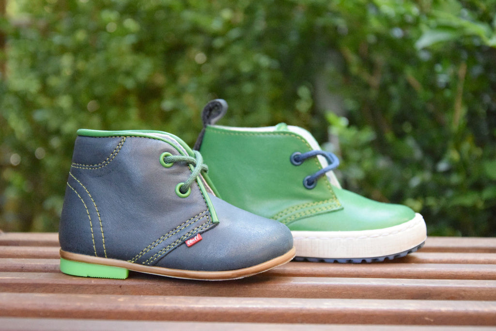 (2195-16) Emel Navy-Green Lace Up Shoes - MintMouse (Unicorner Concept Store)