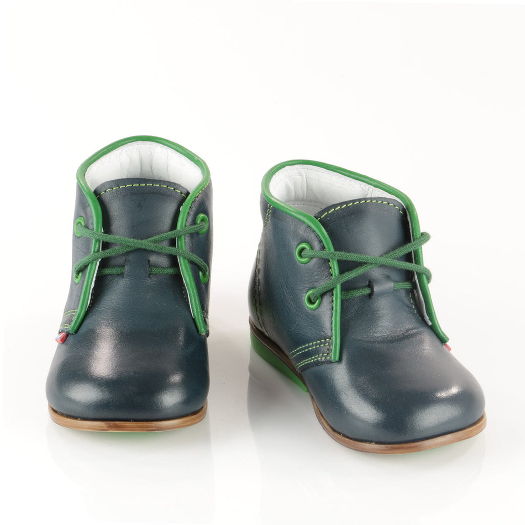 (2195-16) Emel Navy-Green Lace Up Shoes - MintMouse (Unicorner Concept Store)