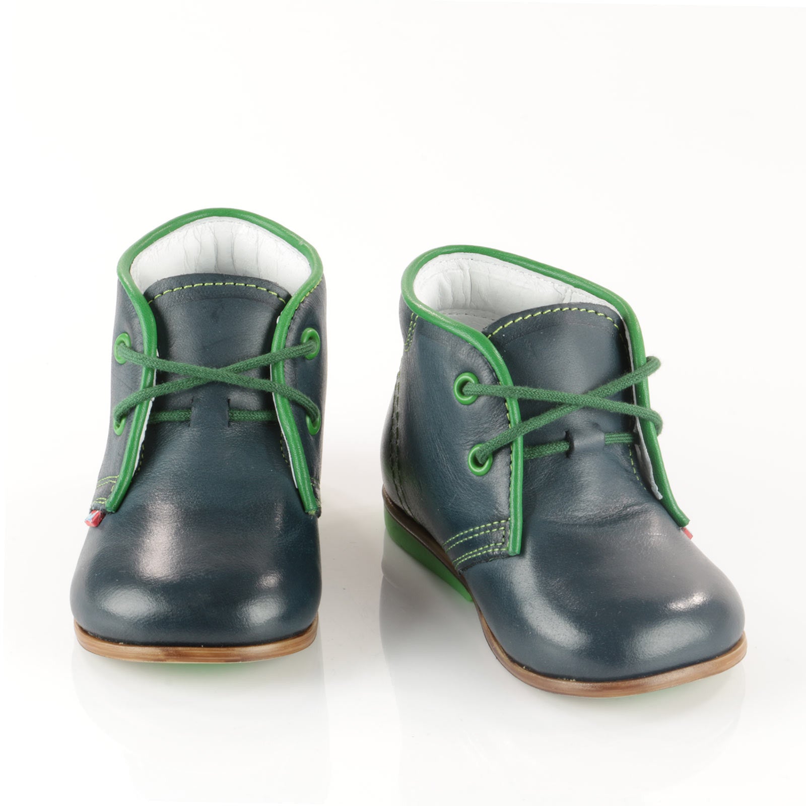 (2195-16) Emel Navy-Green Lace Up Shoes - MintMouse (Unicorner Concept Store)